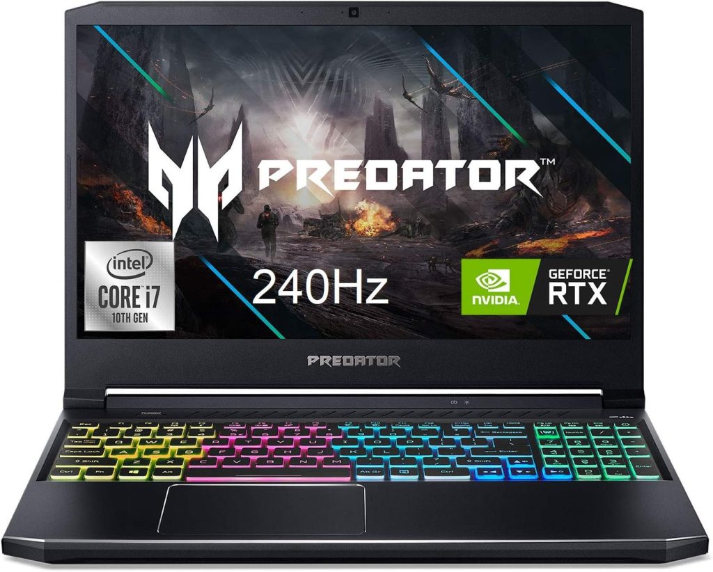 ايسر لابتوب العاب بريداتور هيليوس 300، انتل i7-10750H، انفيديا جيفورس RTX 2070 ماكس-كيو 8GB، شاشة 15.6 انش FHD 240Hz 3ms IPS، 16GB ثنائي القناة DDR4، 512GB NVMe SSD، واي فاي 6، كيبورد RGB،