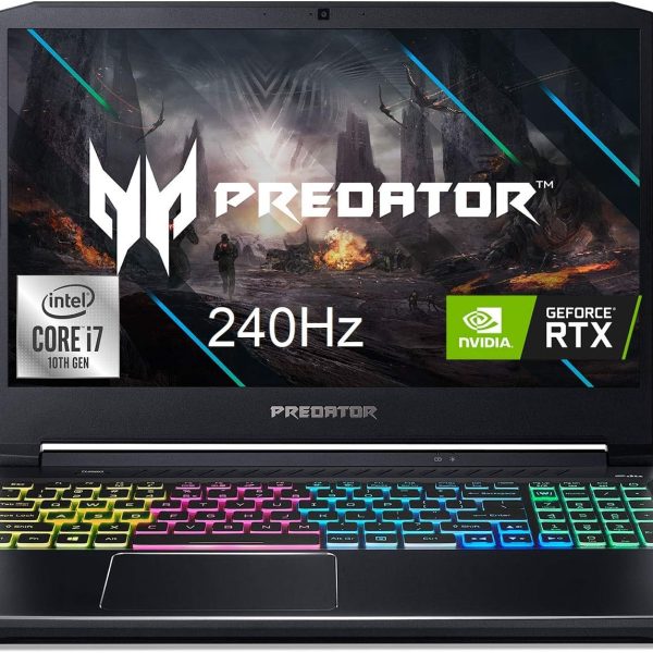 ايسر لابتوب العاب بريداتور هيليوس 300، انتل i7-10750H، انفيديا جيفورس RTX 2070 ماكس-كيو 8GB، شاشة 15.6 انش FHD 240Hz 3ms IPS، 16GB ثنائي القناة DDR4، 512GB NVMe SSD، واي فاي 6، كيبورد RGB،