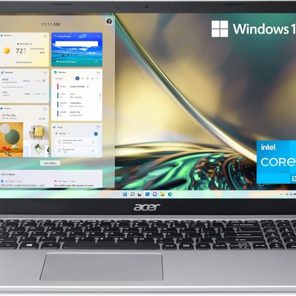Acer Aspire 5 A515-56-32DK Slim Laptop - 15.6" Full HD IPS Display - 11th Gen Intel i3-1115G4 Dual Core Processor - 4GB DDR4-128GB NVMe SSD - WiFi 6 - Amazon Alexa - Windows 11 Home in S mode.