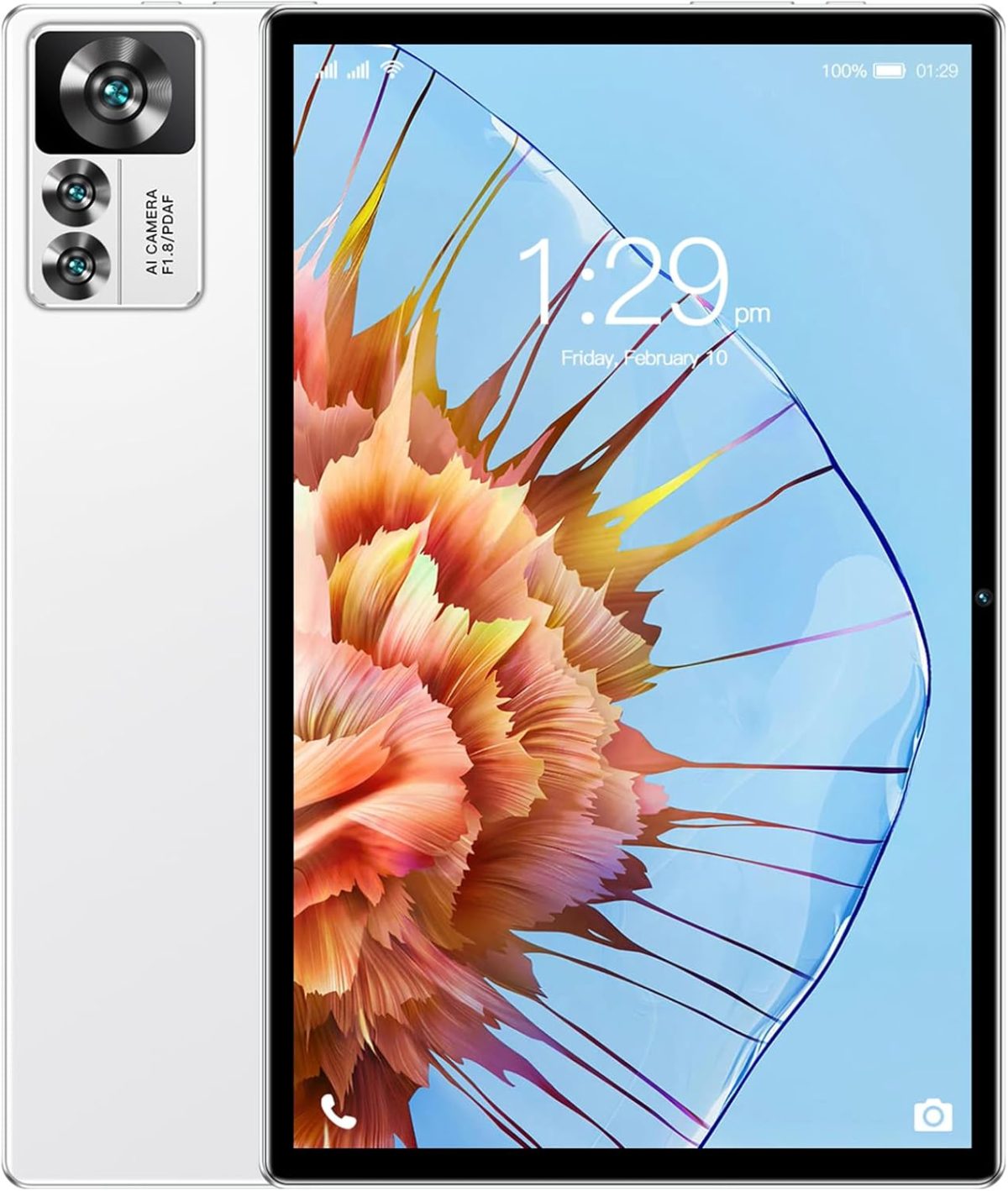 تابلت 8GB256GB شاشة 10.1 انش اتصال 5G معالج MTK6797 128GB ذاكرة قابلة للتوسيع سعة تخزين كبيرة عالية الوضوح بلوتوث 5.0 بطارية 7000mAh وقت استعداد طويل متعدد الوظائف، فضي