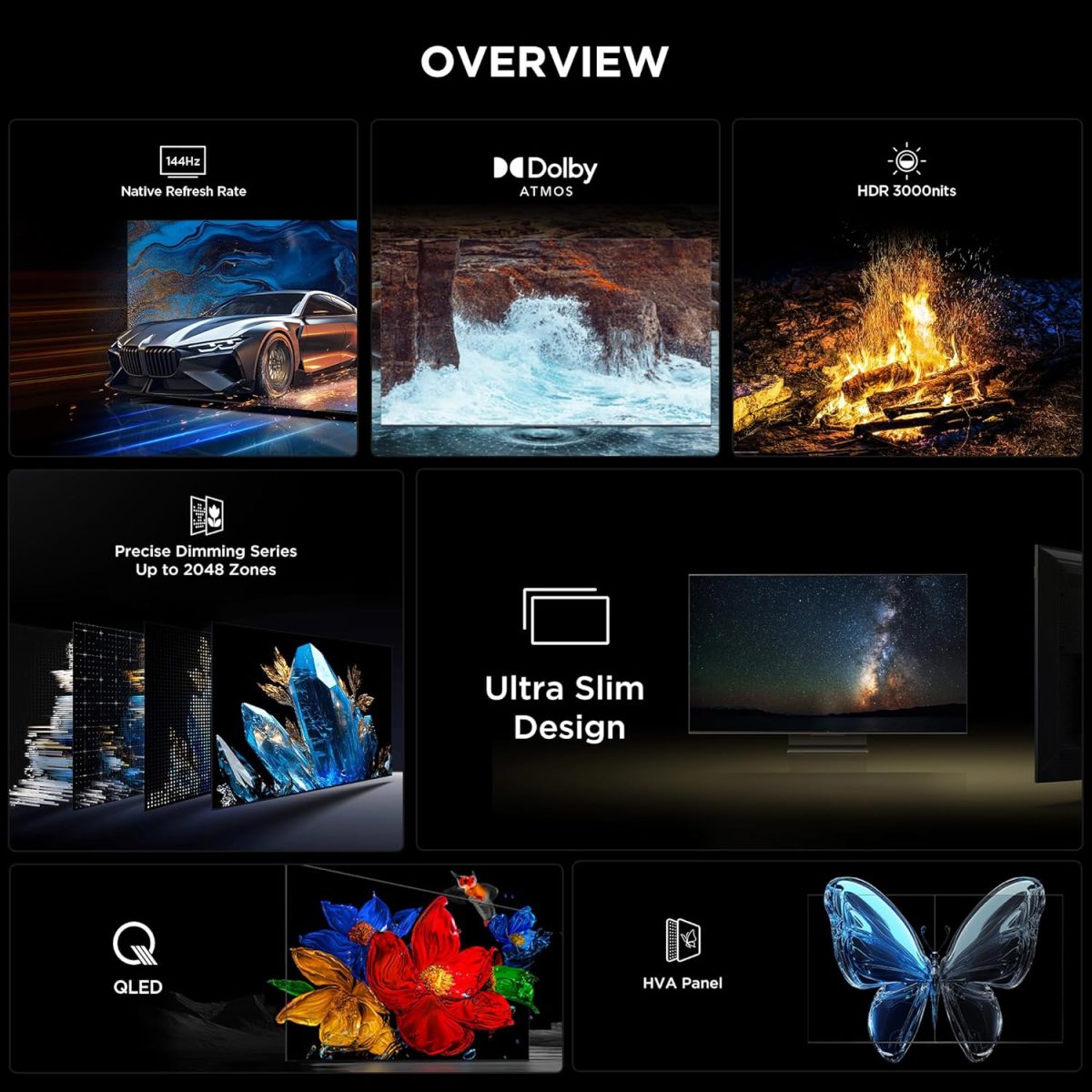 ⁦تلفزيون ذكي 75C7K 4K شاشة 75 بوصة بتقنية QD-ميني ليد كريستال كوانتوم HDR بعدد 3000 وحدة مضيئة لألعاب جوجل، معدل تحديث 144 هرتز وتقنية الصوت بانج اند اولفسن دولبي اتموس وجيم ماستر من تي سي ال (2025)⁩ - الصورة ⁦2⁩
