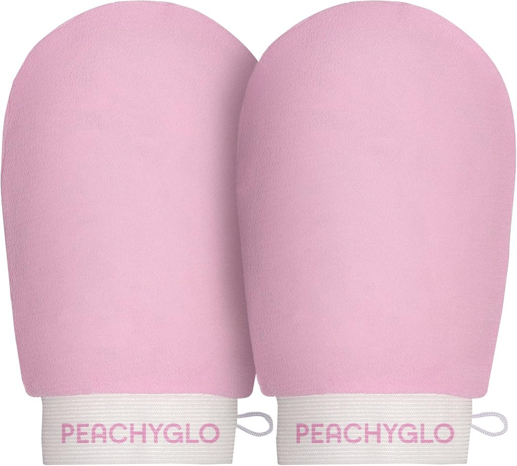 قفاز تقشير كوري من PEACHYGLO للجسم - قطعتان من قفازات الدش الفسكوزية للتقشير العميق من أجل بشرة أكثر نعومة وشبابًا وحريرية ، منظف الجسم اللطيف للتقشير ، يساعد على التقرن الشعري