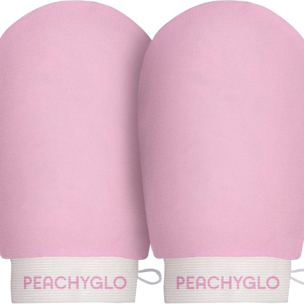 قفاز تقشير كوري من PEACHYGLO للجسم - قطعتان من قفازات الدش الفسكوزية للتقشير العميق من أجل بشرة أكثر نعومة وشبابًا وحريرية ، منظف الجسم اللطيف للتقشير ، يساعد على التقرن الشعري