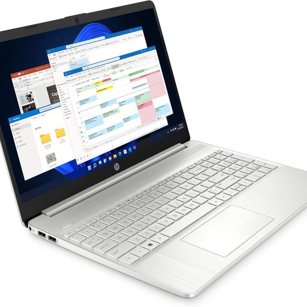 HP لابتوب 15.6 انش بمعالج انتل كور i3-1115G4 وذاكرة RAM 4GB وSSD 256GB وبطاقة رسومات UHD وشاشة FHD وبطارية تصل الى 7 ساعات وويندوز 11 بلون فضي طبيعي ورفيع وخفيف 15s-fq2015na