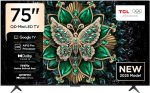 تلفزيون ذكي 75 بوصة 4k بتقنية كوانتم دوت وميني ليد يدعم اتش دي ار 10 بلس معدل تحديث 144 هرتز صوت 2.1 هاي فاي مع دولبي اتموس بجوجل تي في ووضع ذكاء اصطناعي وجيم ماستر، موديل 2025 من تي سي ال، 75C6K