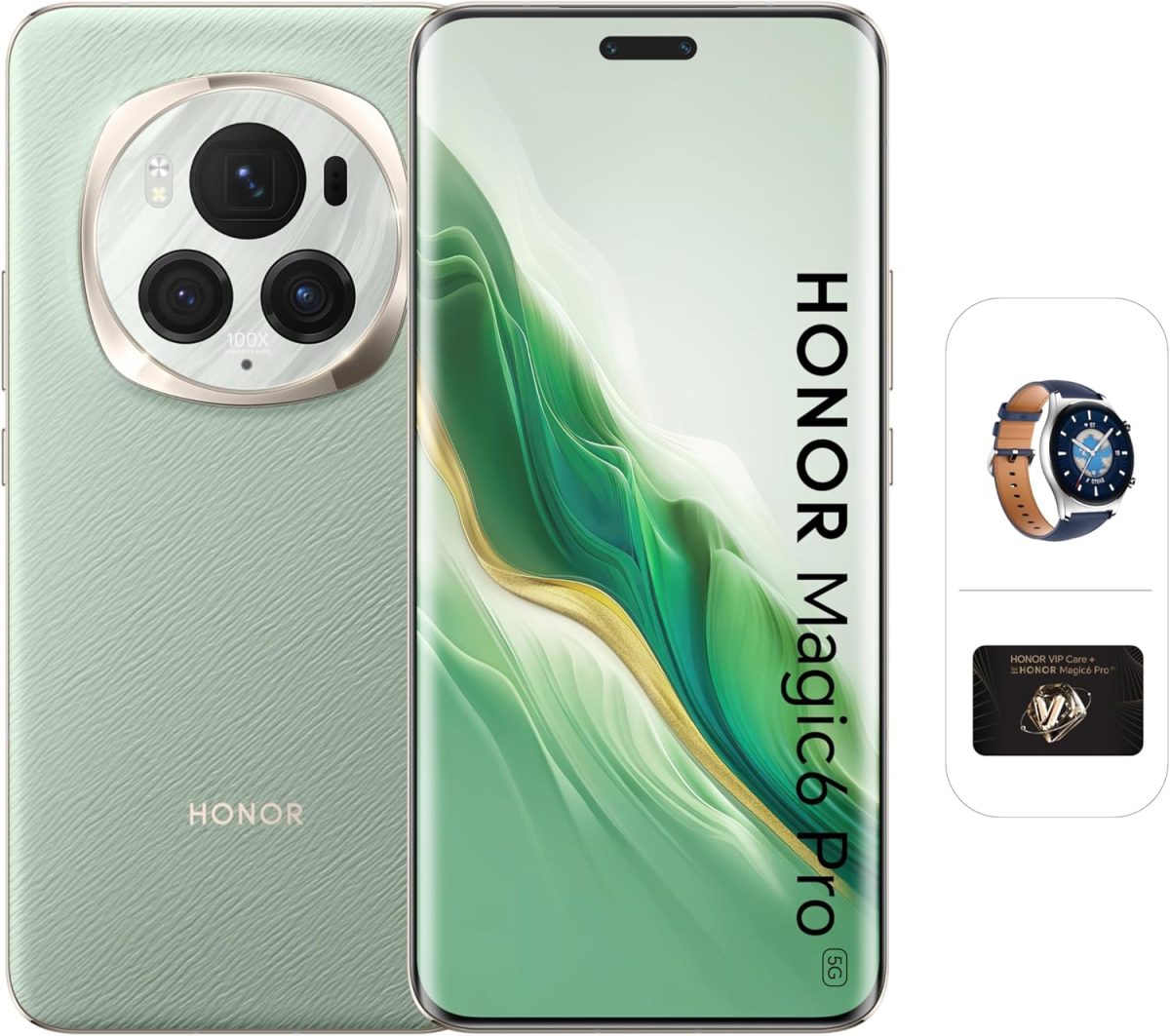 Honor Magic 6 Pro 5G - 12 GB RAM, 512 GB - Epi Green | Includes Gift Bundle: Watch GS3 | Honor Service Care+