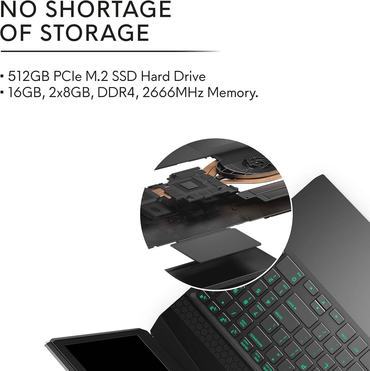 ⁦الينوير العاب M15 (الجيل التاسع) انتل كور i7-9750H وذاكرة RAM 16GB DDR4 وSSD 512GB وانفيديا جيفورس GTX 1660Ti 6GB وشاشة FHD 15.6 انش IPS 144Hz وويندوز 10⁩ - الصورة ⁦7⁩