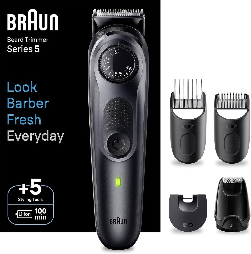 Braun BT5420 Series 5 Beard Trimmer with Precision Wheel, Black