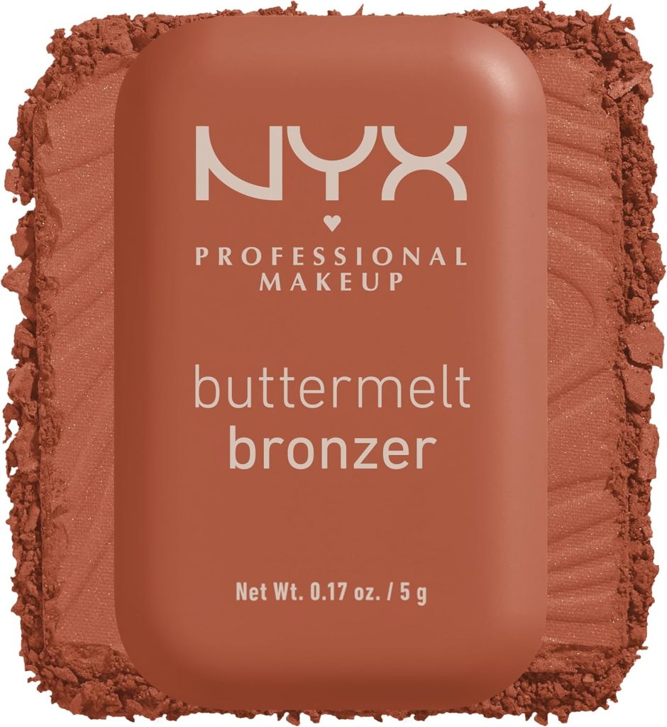 NYX Professional Makeup Buttermelt Bronzer, Powder Highlighter, 12 HR Wear, Fade & Transfer Resistant, Butta D Down