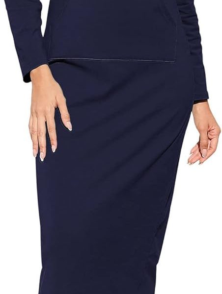 BeautyNee Women's Casual Long Sleeve Side Slit Pullover Maxi Hoodie Dress Slim Sweatshirt Long Dresses with Pockets