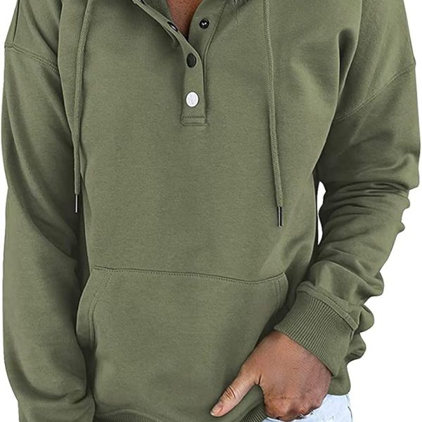 HongYunoH Women's Solid Color Simple Hoodie Sweatshirt Casual Loose Long Sleeve Pullover Hoodies green XS