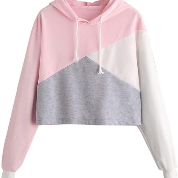 سويت شيرت بقلنسوة للنساء من Hot BODY مطبوع عليه عبارة Farseeing Sleeve Sweatshirt Sweatshirt Jumper Hooded بلوفر بقلنسوة للشتاء البلوزات والسترات (المقاس: S)