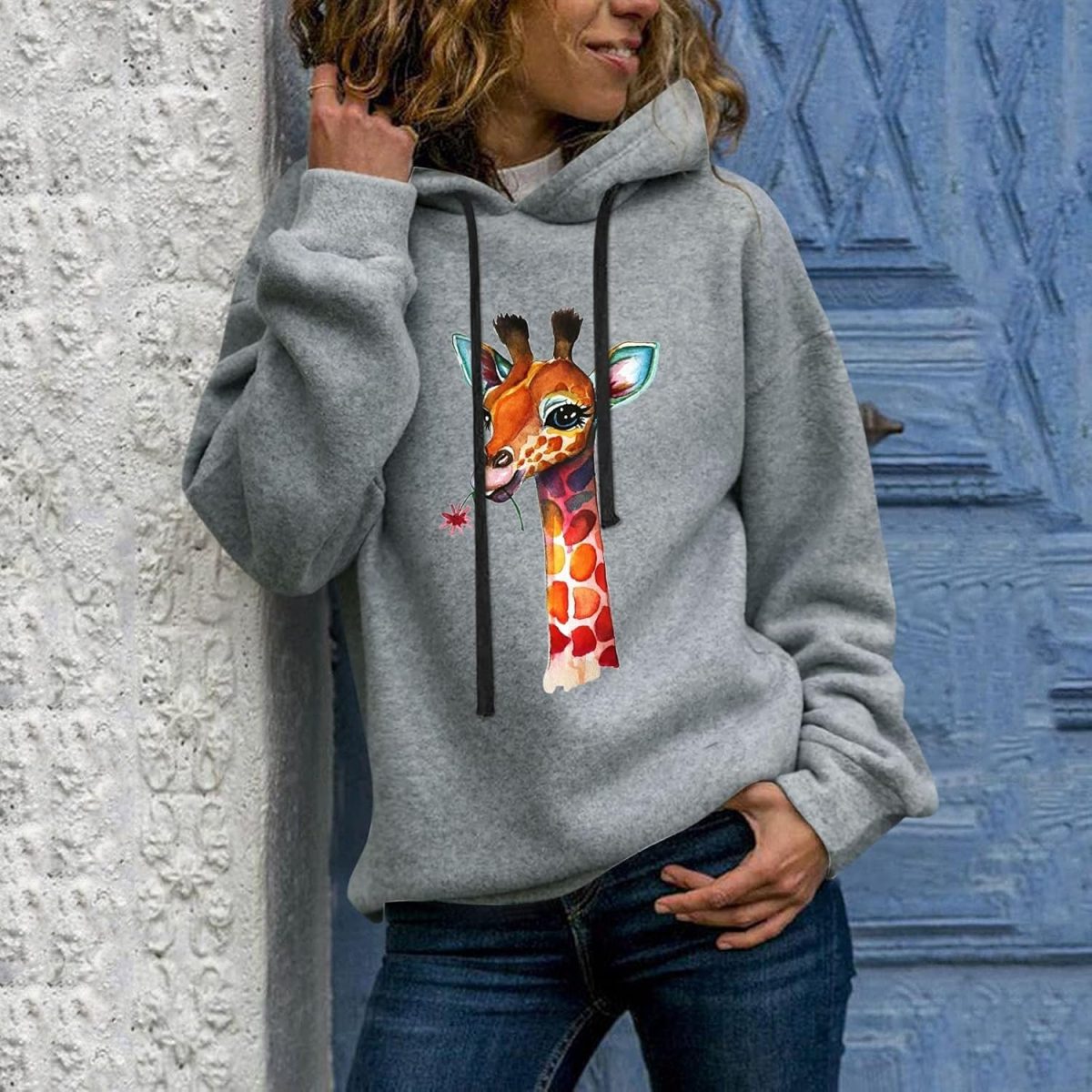 1750328052 HOT BODY Womens Hoodies Women Hoodies Sweatshirt Streetwear Hoodie Ms Sweatshirt Pullover Hoody Color Gray Size Medium