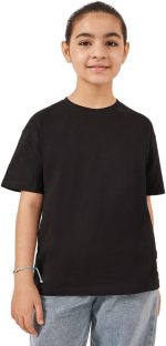 Styli Girls Solid Oversized T-Shirt With Badge Detail
