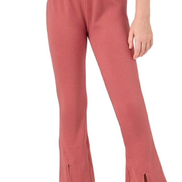 Styli Girls Front Split Detail Solid Leggings