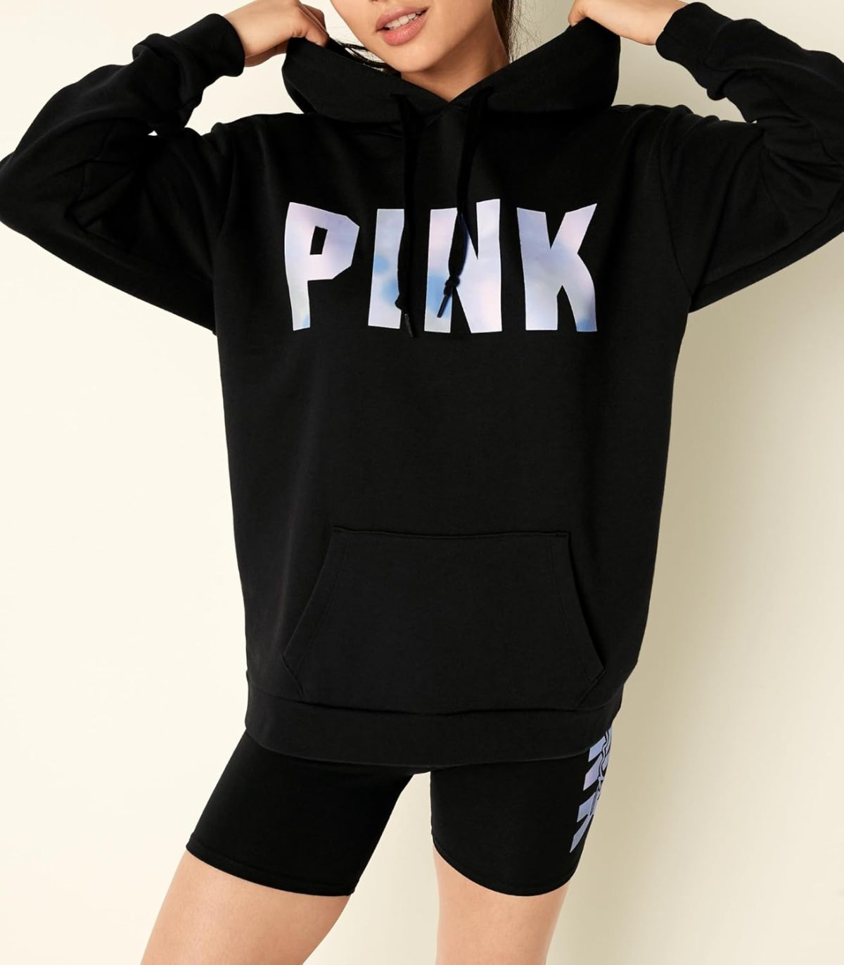 1751132949 VICTORIAS SECRET womens Logo Campus Po Hooded Sweatshirt