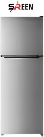 ⁦SREEN Silver Double Door Refrigerator, 348 L, SRTM452NF, Fast Freezing, High Efficiency Compressor, 270 L Fresh Food Capacity⁩ - الصورة ⁦2⁩