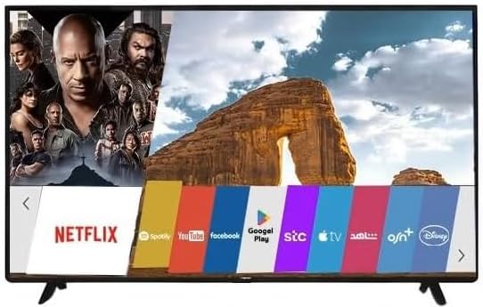 تلفزيون اندرويد 65 بوصة NC-65T من نامكو - 1080p، يثبت على الحائط مجانا، تلفزيون ذكي للترفيه المنزلي والالعاب ونتفليكس ويوتيوب وديزني بلس