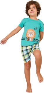STYLI Boys Toddler Cartoon Printed Tee & Short PJ Set