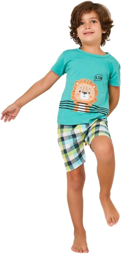 STYLI Boys Toddler Cartoon Printed Tee & Short PJ Set
