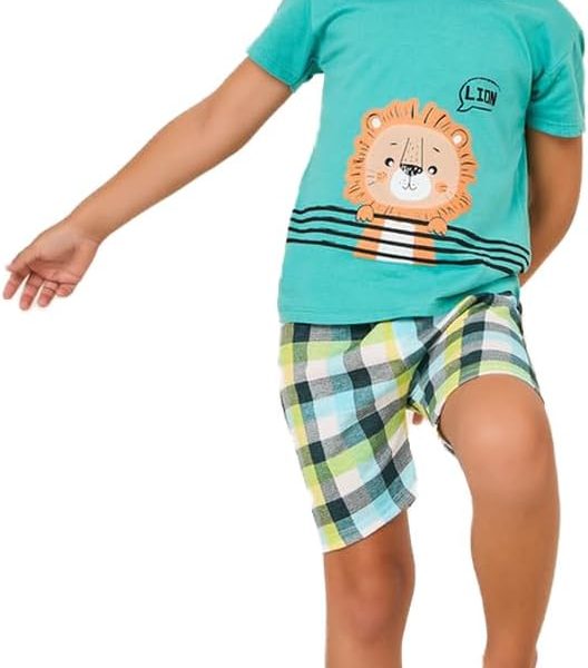 STYLI Boys Toddler Cartoon Printed Tee & Short PJ Set