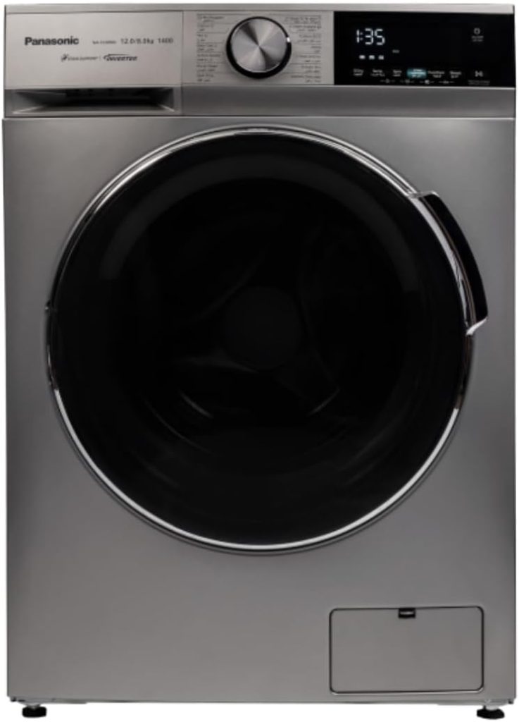 Panasonic Silver Inverter Washer | 8kg Wash Capacity | Steam Hygiene | ActiveFoam | Quick Wash | Abaya Wash | Energy Efficient | 2-Year Warranty | NA-S086M4LSA
