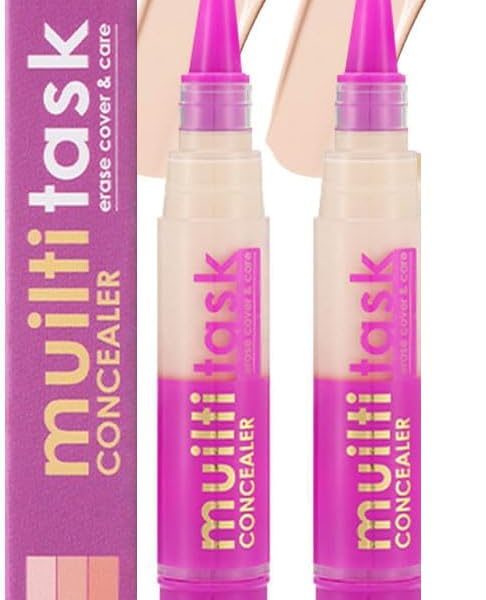 Excefore 2 Pack Full Coverage Concealer Stick, Waterproof Correcting Concealer Pen, Cream Foundation Eye Brightener, Anti Aging, Natural Matte Finish