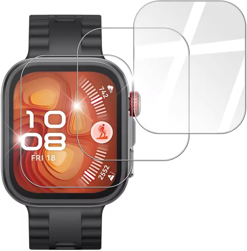 [3Pcs]FortuneMore Compatible with Huawei Watch Fit 4 Pro Screen Protector HD Clear Tempered Glass 9H Hardness Anti-Scratch Sensitive Touch Bubble Free