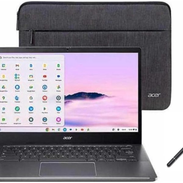 ايسر لابتوب كروم بوك بلس بشاشة لمس 14 انش ومعالج انتل كور i3-N305 وبطاقة عرض مرئي انتل UHD وواي فاي وبلوتوث وذاكرة RAM 8GB DDR5 وSSD 512GB ونظام تشغيل كروم مع قلم ستايلس