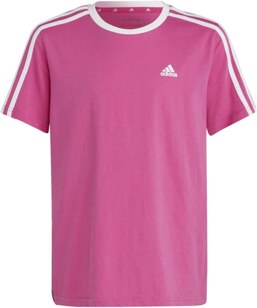 adidas Girl's Essentials 3-Stripes Cotton Loose Fit Boyfriend T-Shirt