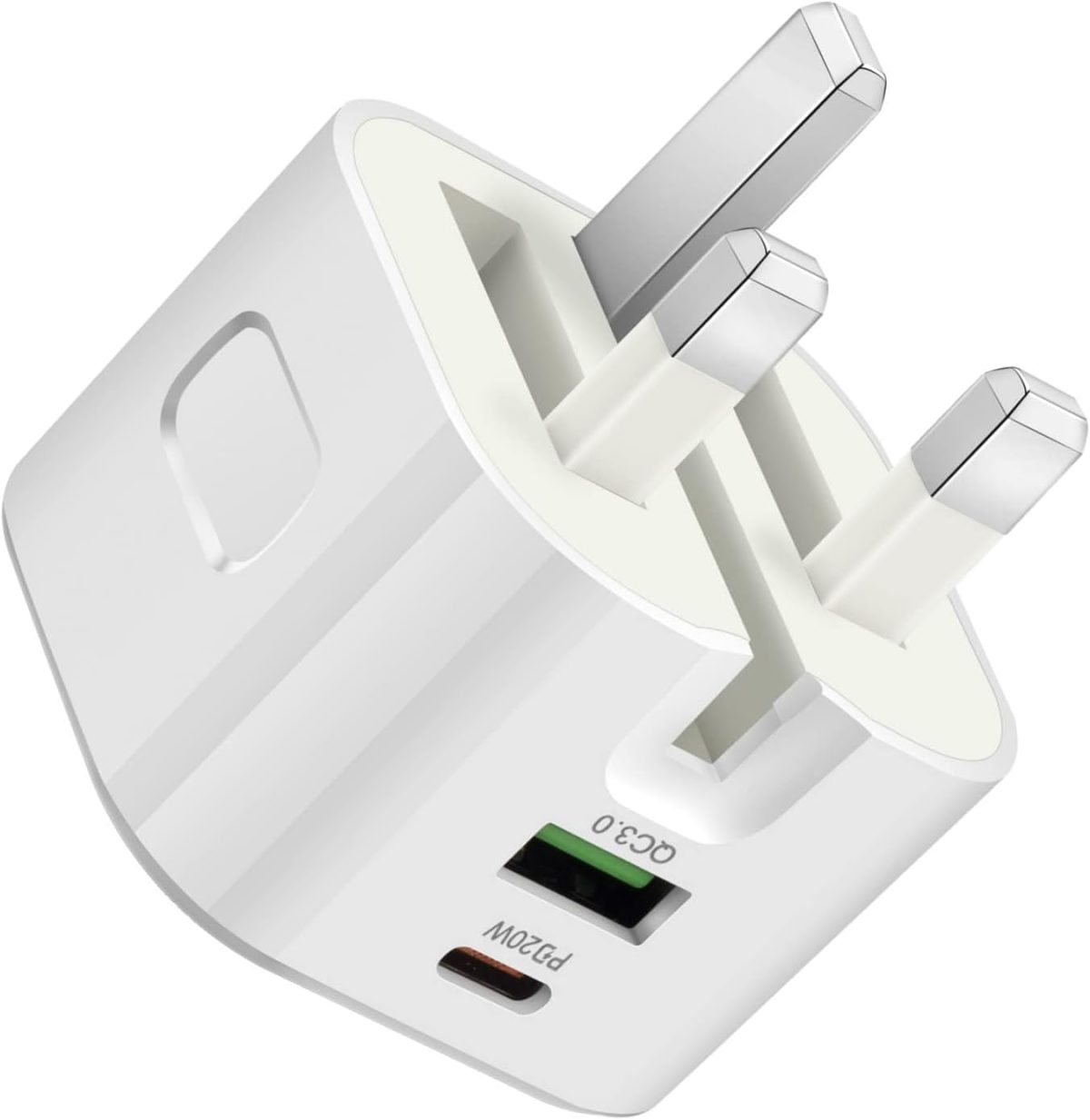 شاحن USB نوع C مقبس جداري سريع الشحن 20 واط من نيكومي بي دي وكيوسي 2 منفذ متوافق - ايفون 3.0 برو 13 12 ماكس 11 اكس اس ار ايباد جالكسي هواوي وغير ذلك ابيض