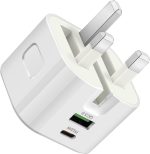 شاحن USB نوع C مقبس جداري سريع الشحن 20 واط من نيكومي بي دي وكيوسي 2 منفذ متوافق - ايفون 3.0 برو 13 12 ماكس 11 اكس اس ار ايباد جالكسي هواوي وغير ذلك ابيض