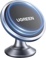 UGREEN Magnetic Car Phone Holder Car Mount, [360° Rotation Super Stable], One-hand Auto Lock, Mobile Holder Accessories, Fit for iPhone 16/15/14/13, Samsung S25/24/23/Z Flip, 2 Metal Plates included