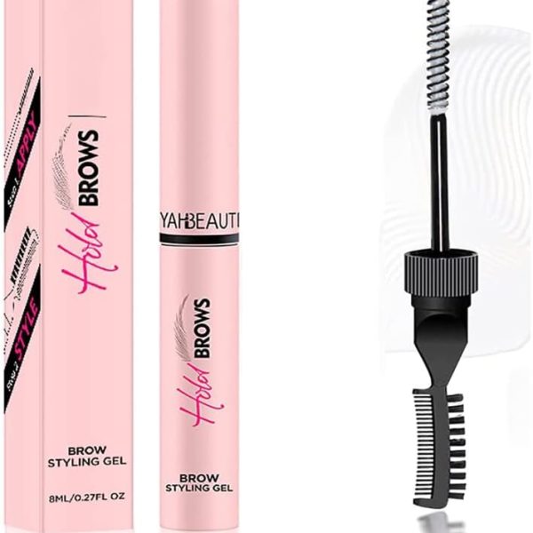 Eyebrow Gel Brow Styling Gel for Feathered & Fluffy Brows Clear Brow Gel No Sticky Long Lasting Eyebrow Setting Gel Healthy Waterproof Eyebrow Gel Brow Lamination Effect Women Men Home Use Makeup