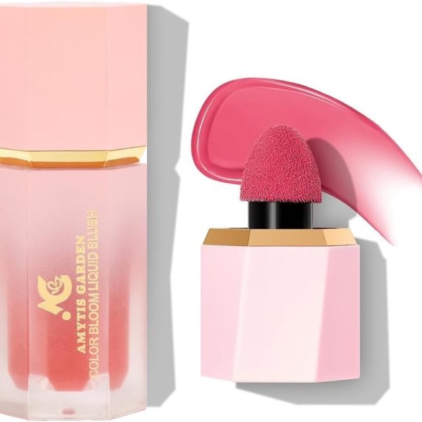 Amytis Garden Graden Make Up Liquid Blusher - Color Bloom Liquid Blush Matte Finish -Long Time Wearing With Waterproof Formula Gel-Cream Blush On with Sponge Tip Applicator 8.0 ml /0.27 fl.oz