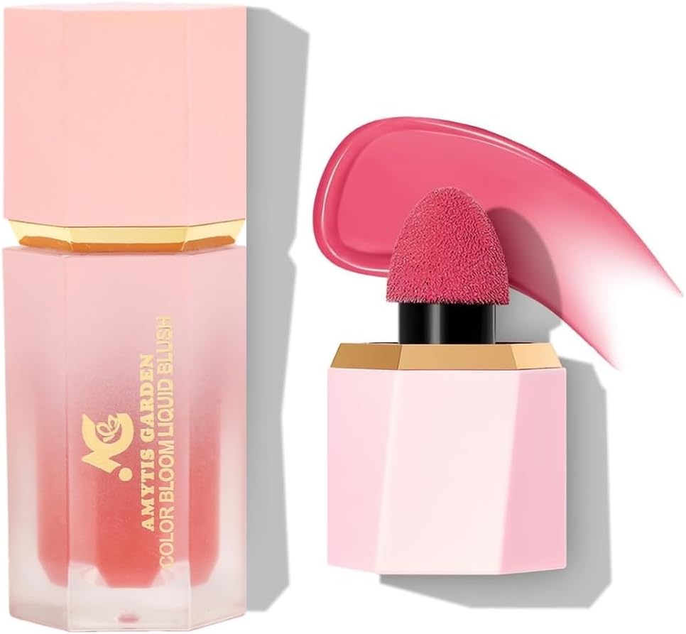 Amytis Garden Graden Make Up Liquid Blusher - Color Bloom Liquid Blush Matte Finish -Long Time Wearing With Waterproof Formula Gel-Cream Blush On with Sponge Tip Applicator 8.0 ml /0.27 fl.oz