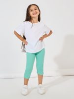 ⁦Styli Girls Capri Length Leggings With Elasticated Waistband⁩ - الصورة ⁦3⁩