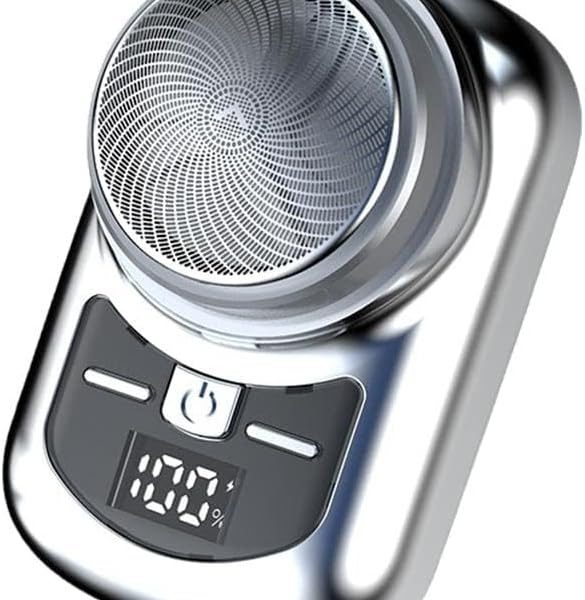 NALACAL Electric Shaver, Mini Electric Travel Shaver for Men Pocket Size, Portable Travel Car Razor Cordless Face Shaving Beard Rechargeable Razor with Travel Case, Ideal Gift, Silver