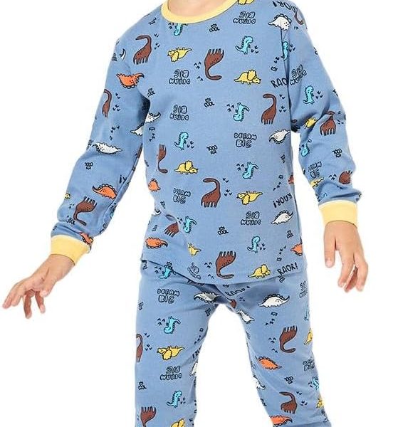 Styli Boys Dinosaur Printed Cotton T-Shirt & Pyjama Set