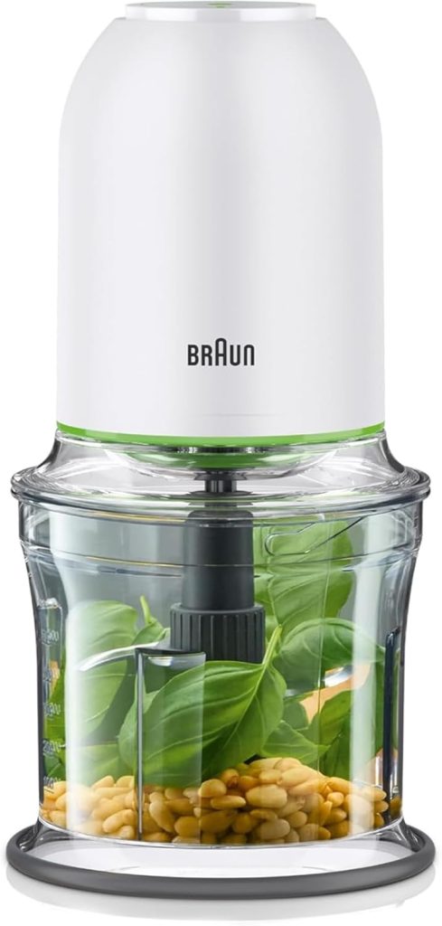 Braun Chopper, 2 in 1, 500W, 0.5L Capacity, 2 Speeds, Ice Crusher, Dishwasher Safe, CH3011WH, White
