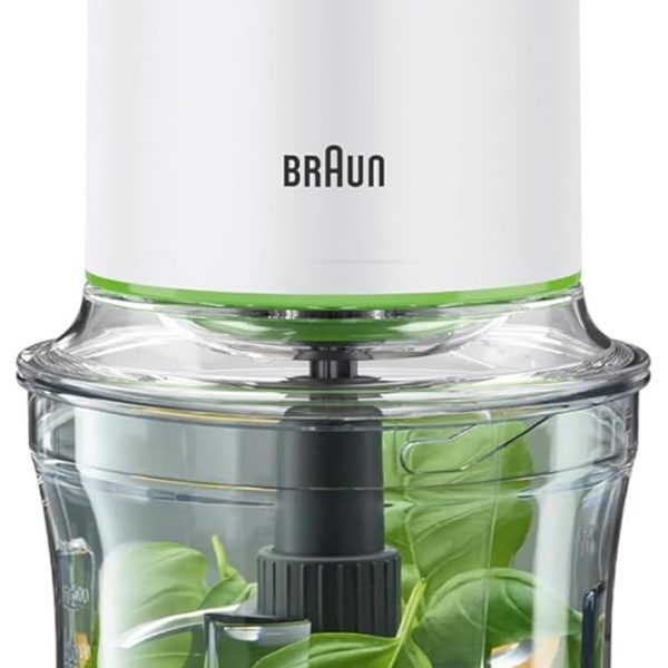 Braun Chopper, 2 in 1, 500W, 0.5L Capacity, 2 Speeds, Ice Crusher, Dishwasher Safe, CH3011WH, White