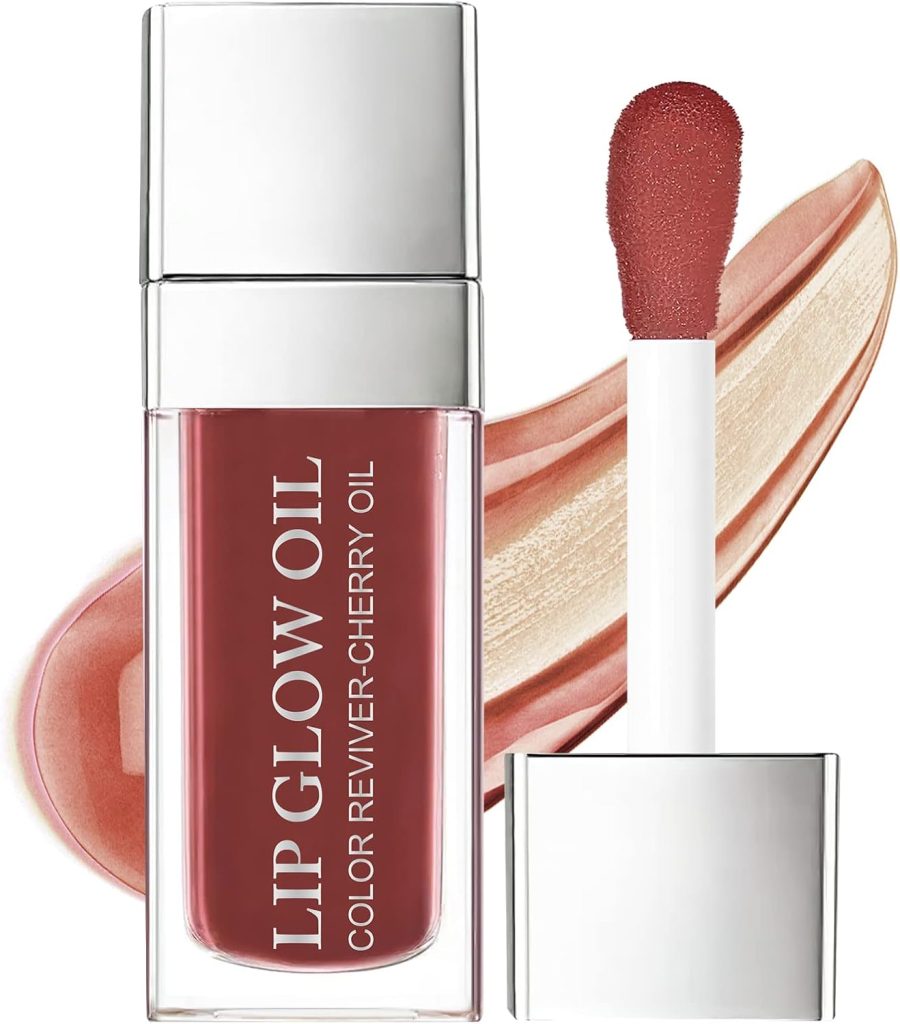 AOOWU Plumping Lip Oil Toned, Moisturizing Lip Oil Long Lasting Nourishing Lip, Hydrating Lip Gloss Tint Lipstick for Women, Glitter Shine Liquid Lipstick, Lip Glaze Makeup Cosmetic