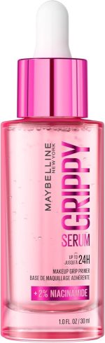 Maybelline New York, Grippy Serum Primer, Hydrating Makeup Primer with 2% Niacinamide For Up To 24HR Make Up Wear, Clear, 30ml