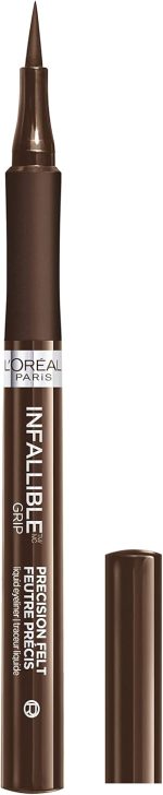 L’Oréal Paris L’Oreal Paris Makeup Infallible Grip Precision Felt Eyeliner, Smudge Resistant, Long Lasting Waterproof Eyeliner, Brown, Brown, 0.03 fl oz