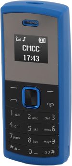 Smallest Mobile Phone, GSM Tiny Miniature Phone BT for Home (Blue)
