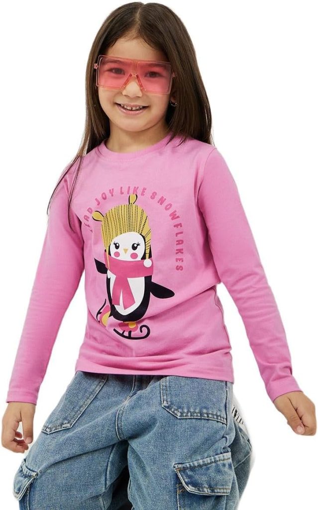Styli Girls Graphic Print Long Sleeve Round Neck T-Shirt