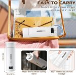 ⁦Travel Electric Kettle, Yakiter 500ML Water Boiler Tea Kettle with 4 Variable Presets, 316 Stainless Steel, Auto Shut Off & Boil Dry Protection, for Office, Home, Travel غلاية ماء كهربائية⁩ - الصورة ⁦6⁩