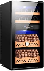OZZKI Refrigerator wine cooler Chiller cigar humidor Countertop cabinet Freestanding Compact Wine Fridge 8 Bottle Capacity Digital Control Glass Door (Color : B)