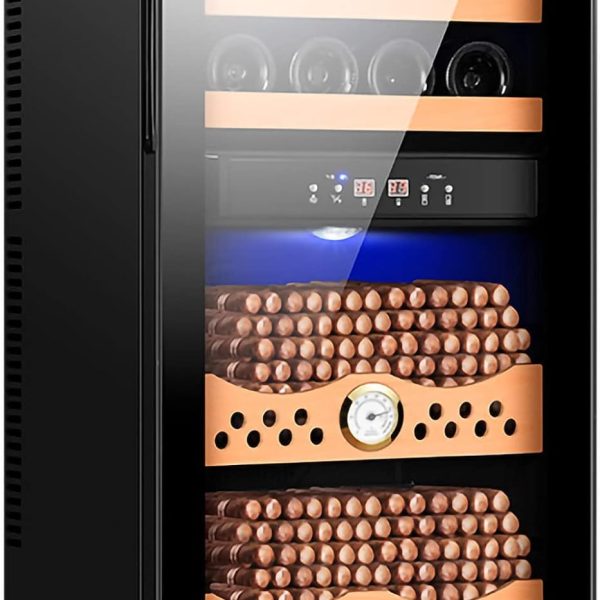 OZZKI Refrigerator wine cooler Chiller cigar humidor Countertop cabinet Freestanding Compact Wine Fridge 8 Bottle Capacity Digital Control Glass Door (Color : B)