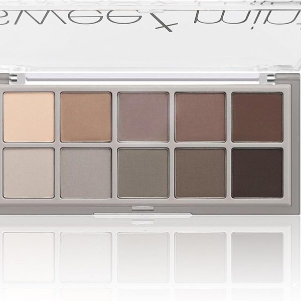 Go Ho 10 Colors Eyeshadow Palette,All Matte Eyeshadow Palette for Older Women,Highly Pigmented Blendable Shades,Neutral Eye Shadow Palette Makeup,Waterproof Cool-tone Grey Brown Eyeshadow,04